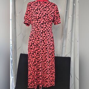 Red and Black Heart Patterned Cato Dress Super Stretchy!